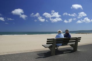 Older couple on bench