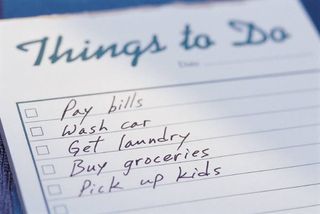Things to do list written