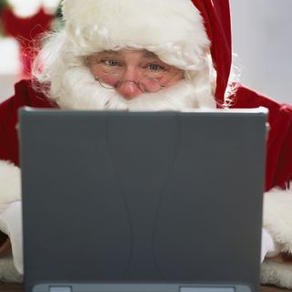 Santa on computer