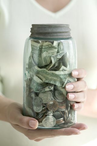 Money in mayo jar
